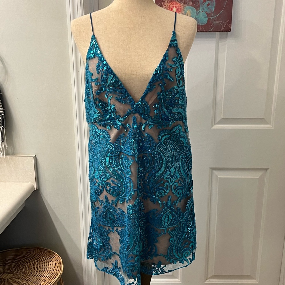 EUC Free People Sequined Slip Dress